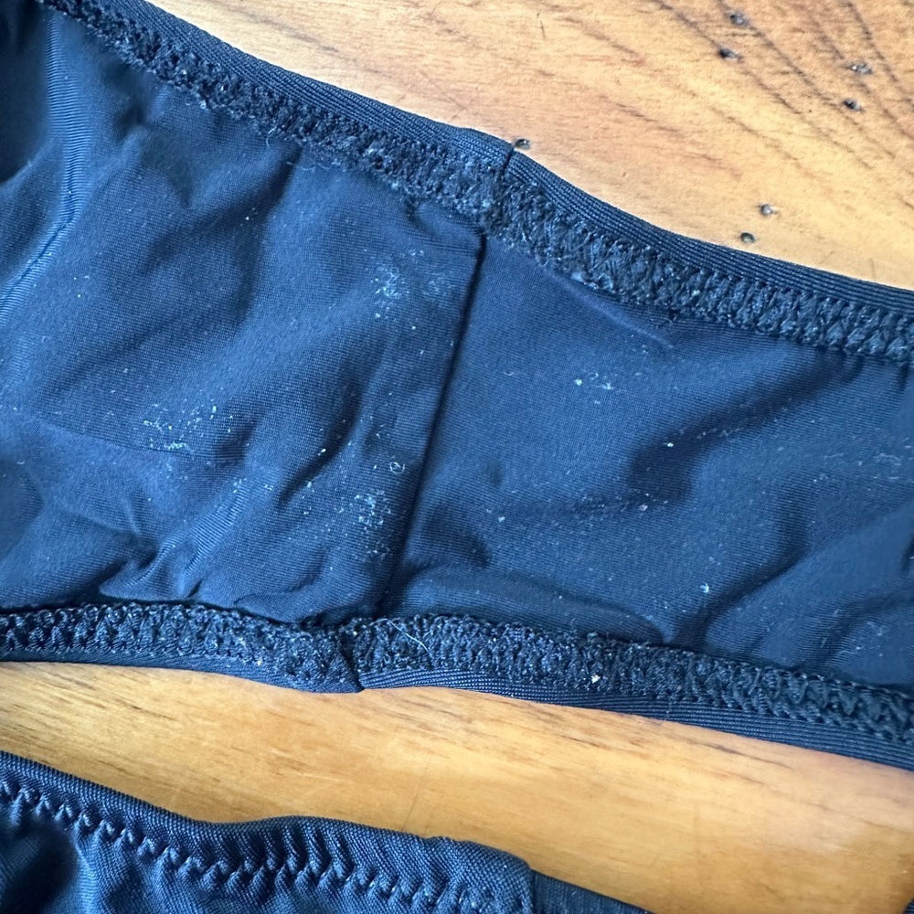 Solid + Striped Black Low Back Swimsuit - image 4